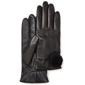 ✨NWT✨ UGG Sheepskin Leather Pom Gloves Smart Screen Compatible Black S